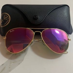 Ray ban aviators purple lenses